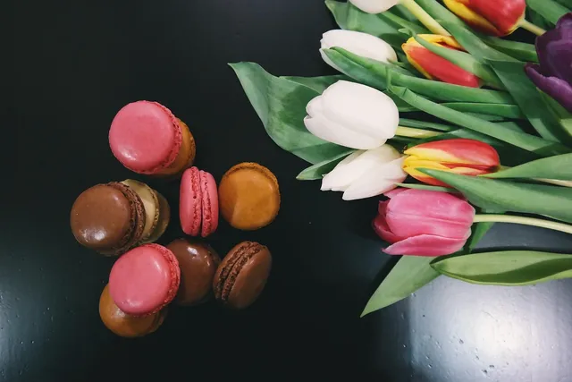 Blechschild Beautiful Colours of Macaroons macronen
