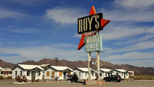 Fun Bilderrahmen Auto US Route 66 Tankstelle Rahmen Wanddeko 20x30 