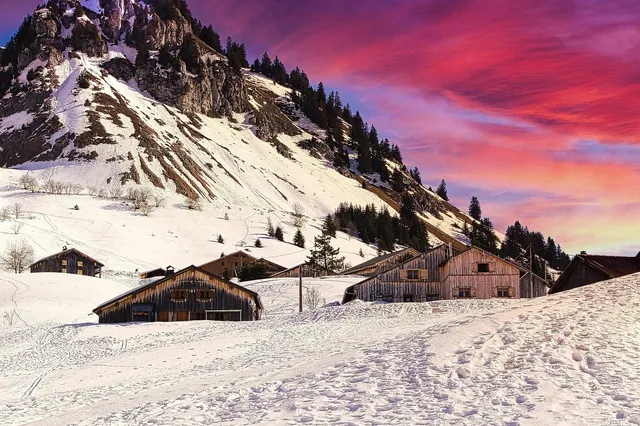Blechschild Urlaub Winter in Deutschland Ski Metallschild Deko 20x30cm tin sign 
