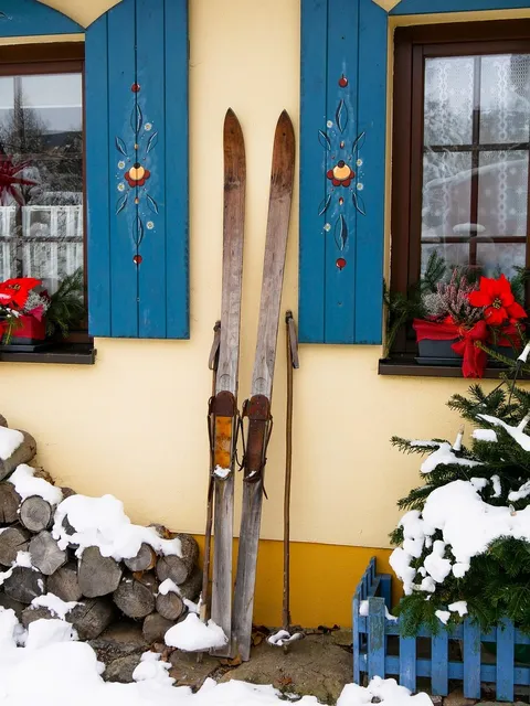 Blechschild St Moritz schlitten ski winter  Metallschild tin sign Deko